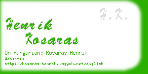 henrik kosaras business card